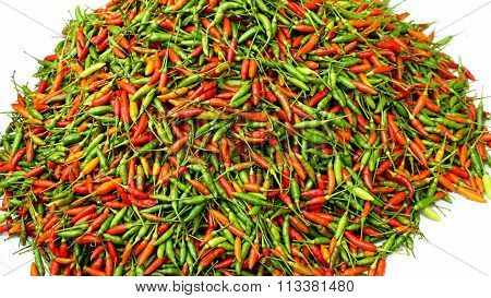 Fresh Chili Organic Vegetables In Fresk Market