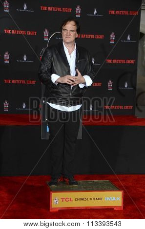LOS ANGELES - JAN 5:  Quentin Tarantino at the Quentin Tarantino Hand & Footprints Ceremony at the TCL Chinese Theater IMAX on January 5, 2016 in Los Angeles, CA