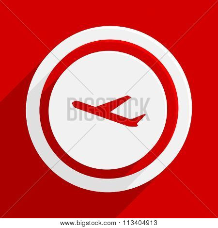 deparures red flat design modern vector icon for web and mobile app