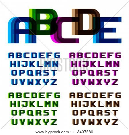 EPS10 vector distortion blur font alphabet letters