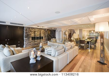 Beautiful Living Room With Wooden Floor