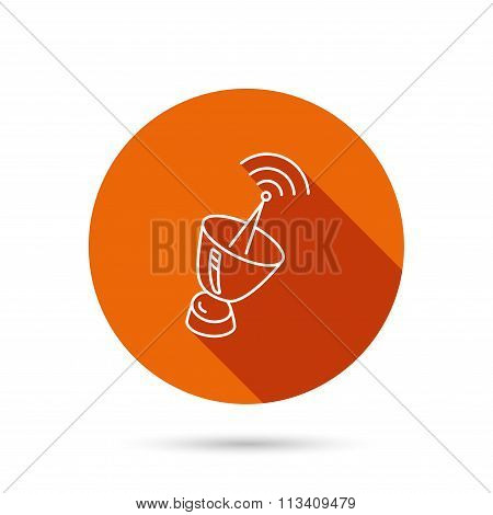 Antenna icon. Sputnik satellite sign.