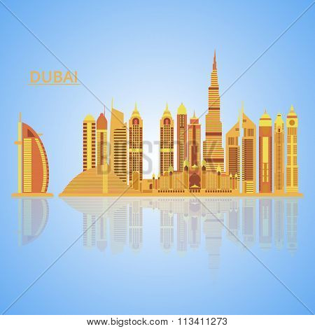 Vector illustration of Dubai city