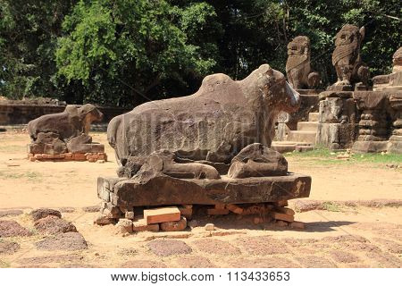 Nandi at Preah Ko in Angkor Siem Reap Cambodia