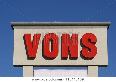 Vons Grocery Store Sign And Logo.