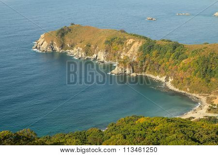 rocky coast of Japanese Sea