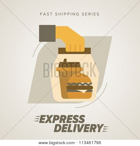 Delivery goods, shipping service. Express delivery sign. Express delivery illustration. Delivery service icon.Express delivery icon. Cargo delivery. Express delivery package. Post service, order. Symbol of express delivery. Express delivery vector icon.