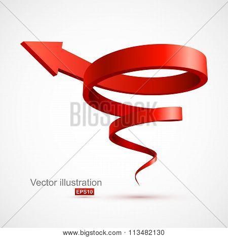 Red spiral arrow 3D