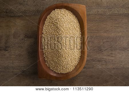 Portion Of Uncooked Quinoa And Wey Protein