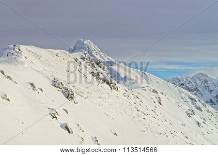 Clouds Above Kasprowy Wierch In Zakopane In Tatra Mounts In Winter