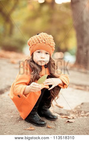 Child girl outdoors