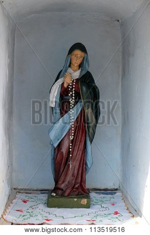 STITAR, CROATIA - AUGUST 27: Our Lady of Sorrows, statue in the chapel in the village Stitar, Croatia on August 27, 2015