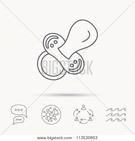 Pacifier icon. Nipple or dummy sign.