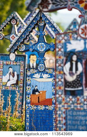 Sapanta,romania - 04 July, 2015- The Merry Cemetery Of Sapanta, Maramures, Romania. Those Cemetery I