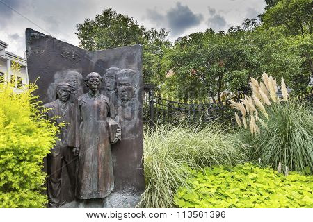 Writers Stautue Old Duolon Cultural Road Hongkou District Shanghai China