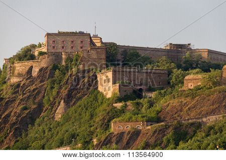 Ehrenbreitstein Fortress, Koblenz, Germany Bathed In Afternoon Light
