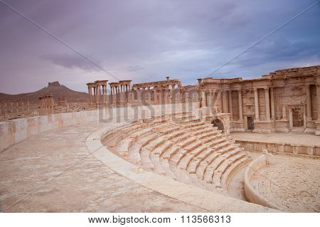 Amphitheatre At The Ancient City Of  Palmyra, Syrian Desert