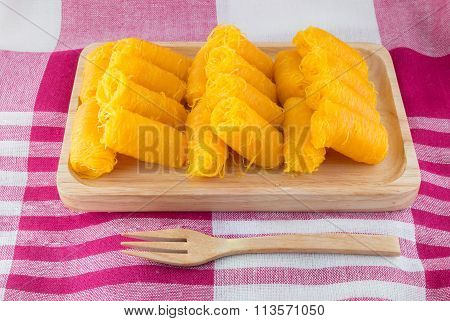 Thai Traditional Dessert, (foi Thong)