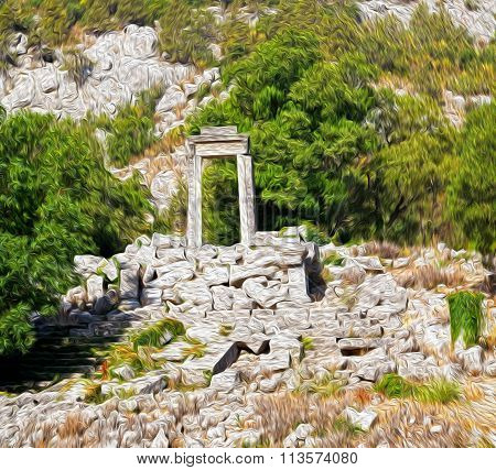 Anatolia Heritage Ruins   From The Hill In Asia Turkey Termessos Old Architecture And Nature
