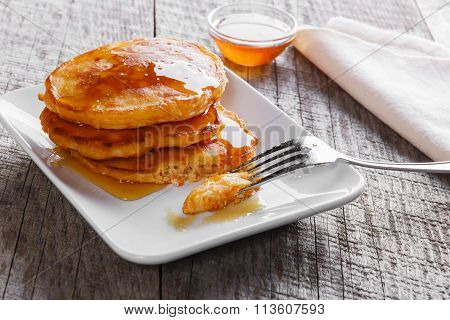 pancakes fritters carrot with maple syrup breakfast