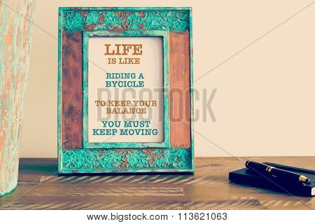 Motivational Quote Written On Vintage Photo Frame