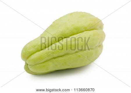 a chayote isolated on white background .