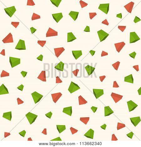 Triangle 3d objects seamless geometric pattern. Vector