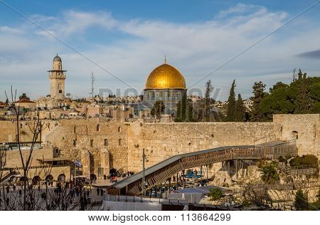 Western Wall And Dome Of The Rock, Jerusalem