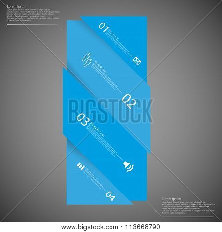Dark Illustration Infographic With Bar Askew Divided To Four Parts