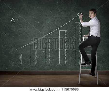 Business Person Drawing Chart On The Board