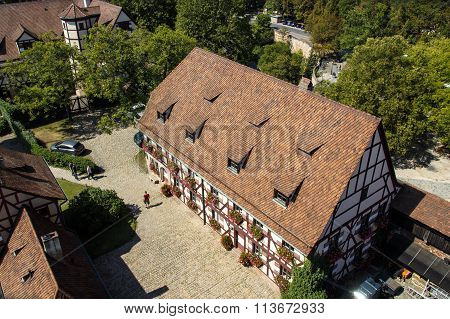 NUREMBERG, GERMANY - AUGUST 23, 2015: The Nuremberg Castle (Nürnberger Burg) is one of the main sights of the city the castle and it's historical buildings are located on a sandstone rock in the north of Nuremberg