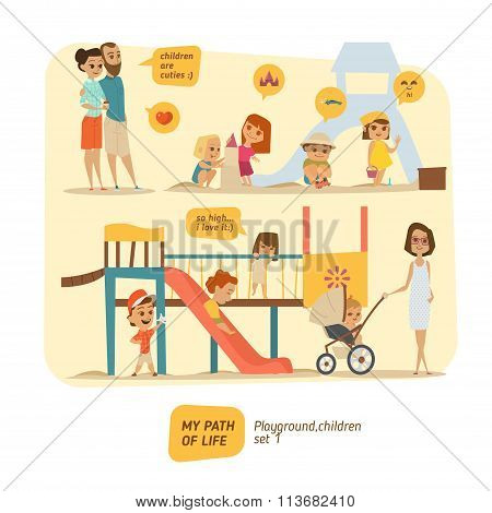 Children are happy on the playground