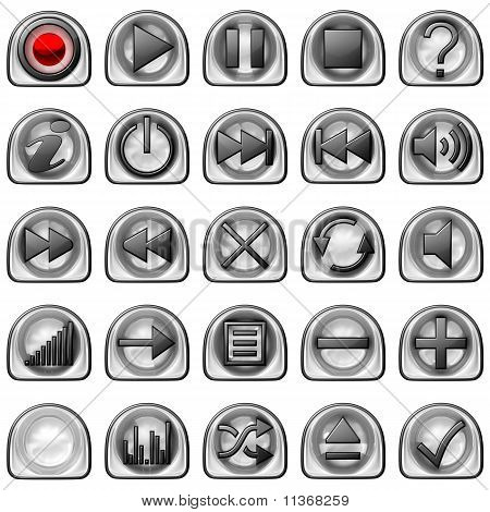 Pulsanti del pannello di controllo pressato semicircolare