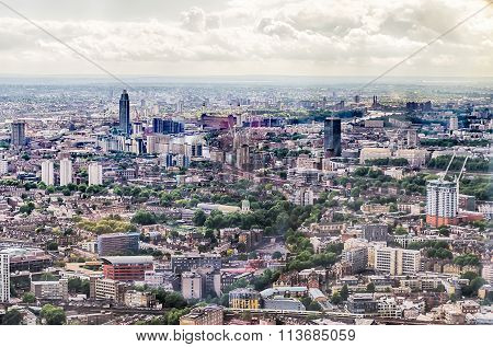 Panoramic View Of London Over The River Thames Towards Chelsea Pimlico And Battersea