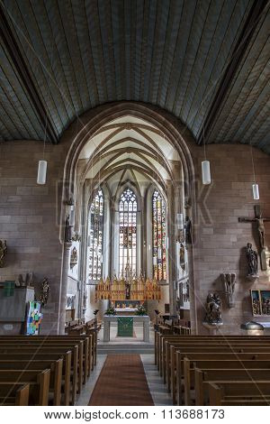 NUREMBERG, GERMANY - AUGUST 23, 2015: The St. James Church in Nuremberg is a truly historical place with the city's oldest High Altar