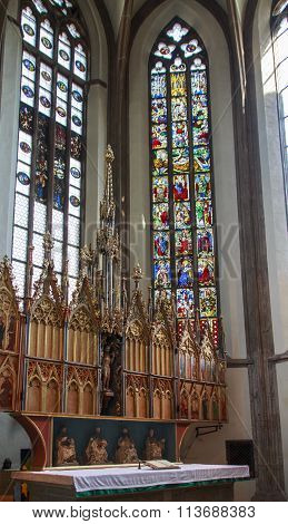 NUREMBERG, GERMANY - AUGUST 23, 2015: The St. James Church in Nuremberg is a truly historical place with the city's oldest High Altar