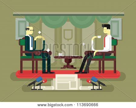Politician interview flat design