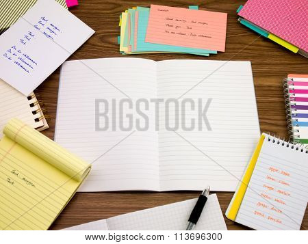 Swedish; Learning New Language Writing Words On The Notebook