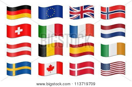 Swung Country Flags