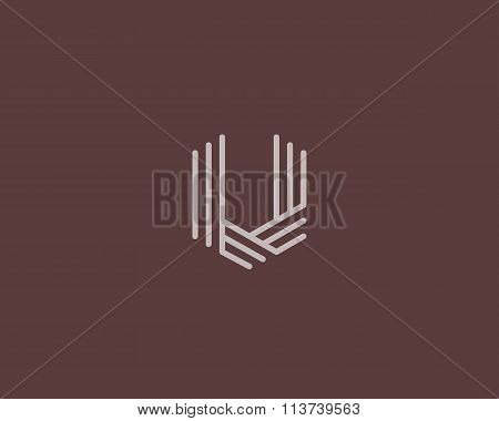 Abstract letter V logo design template. Line creative sign. Universal vector icon.
