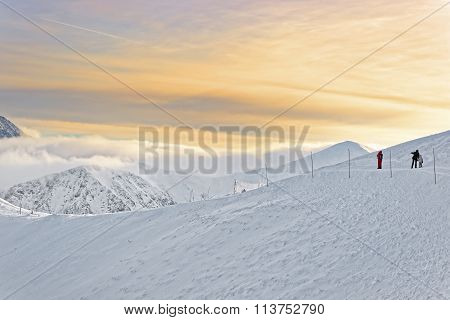 People Atop Of Kasprowy Wierch In Zakopane In Tatras In Winter