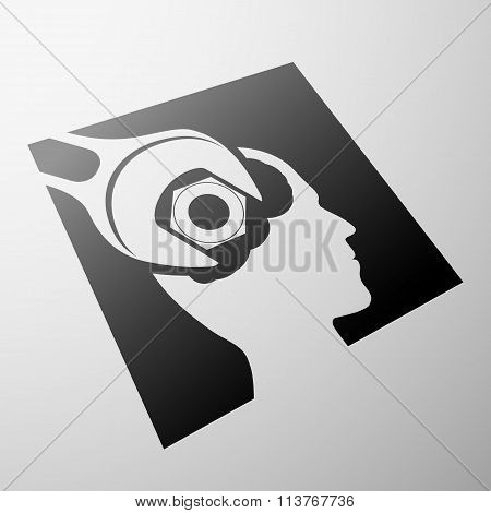 Human Head. Stock Illustration.