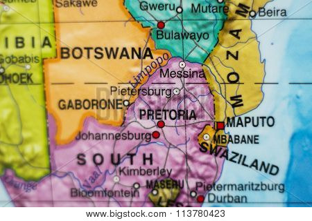 Map View Of South Africa .