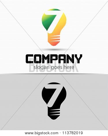 Number 7 logo. Vector logotype design