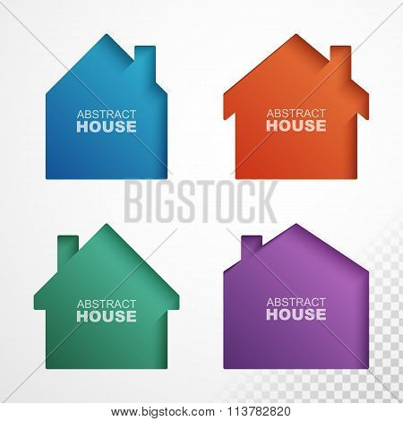 Set of colorful houses icons