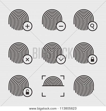 Fingerprint Icons Vector Set