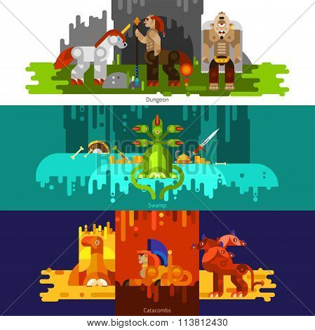 Mythical Creatures Banners Horizontal