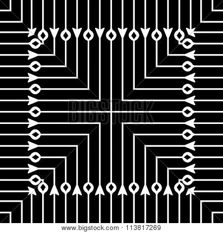 Seamless line pattern on black background