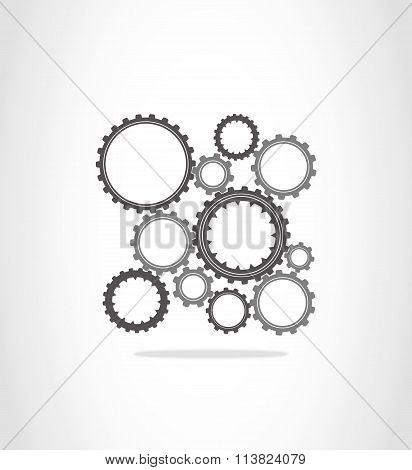 The gray and dark gray gears