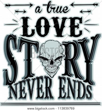 Typography Skull T Shirt Graphic Design